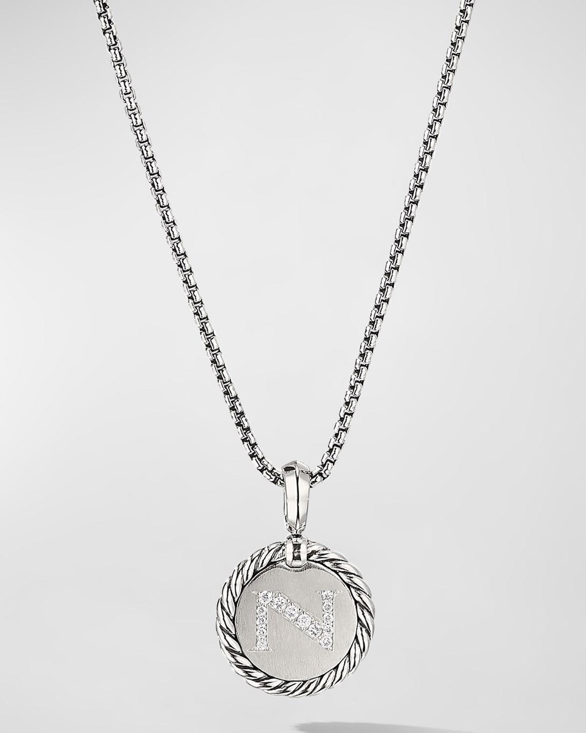 Womens Initial Charm with Pav Diamonds Product Image