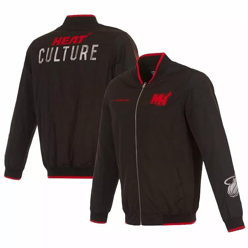 Mens JH Design Miami Heat 2023/24 City Edition Nylon Full-Zip Bomber Jacket Product Image