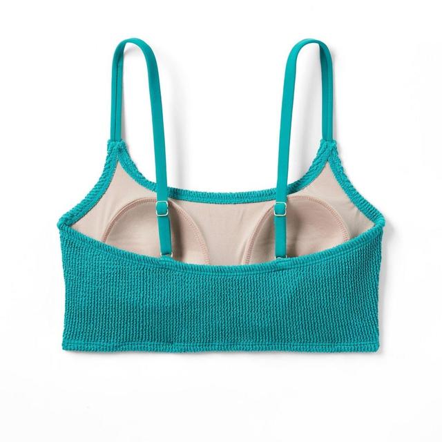 Womens Pucker Texture Square Neck Bikini Top - Kona Sol Turquoise Product Image