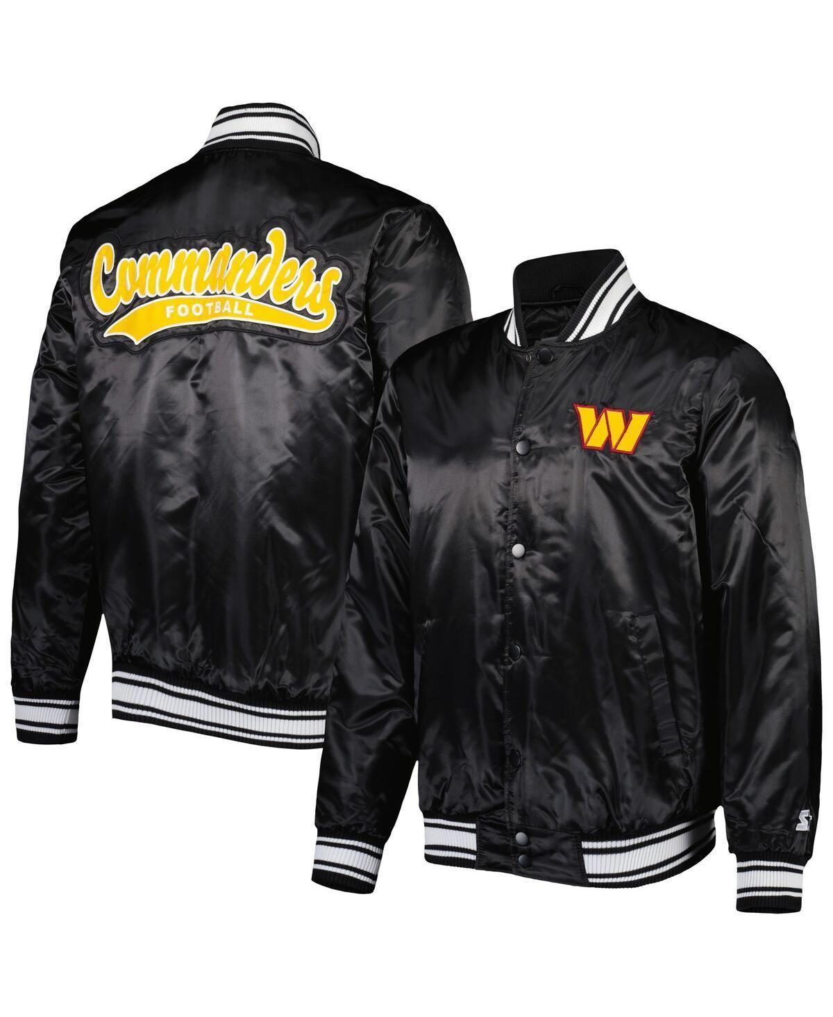 Mens Starter Black Washington Commanders Locker Room Satin Varsity Full-Snap Jacket Product Image