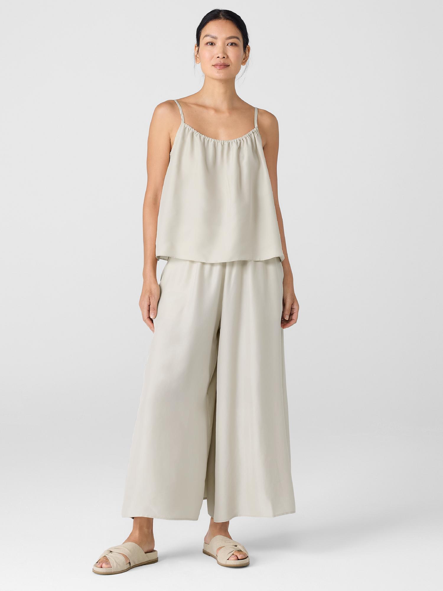 EILEEN FISHER Washed Silk Skirt Pantfemale Product Image