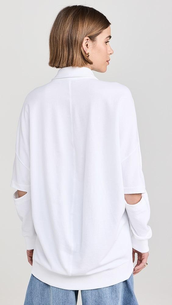 Tibi Summer Sweatshirting Polo Collar Sweatshirt | Shopbop Product Image