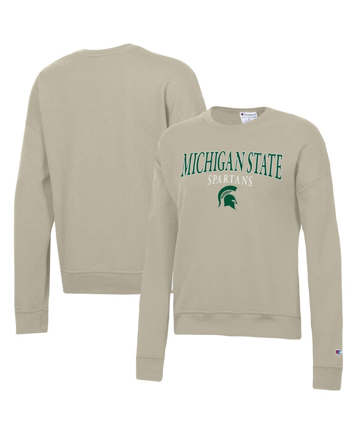 Womens Champion Tan Michigan State Spartans Powerblend Pullover Sweatshirt Product Image