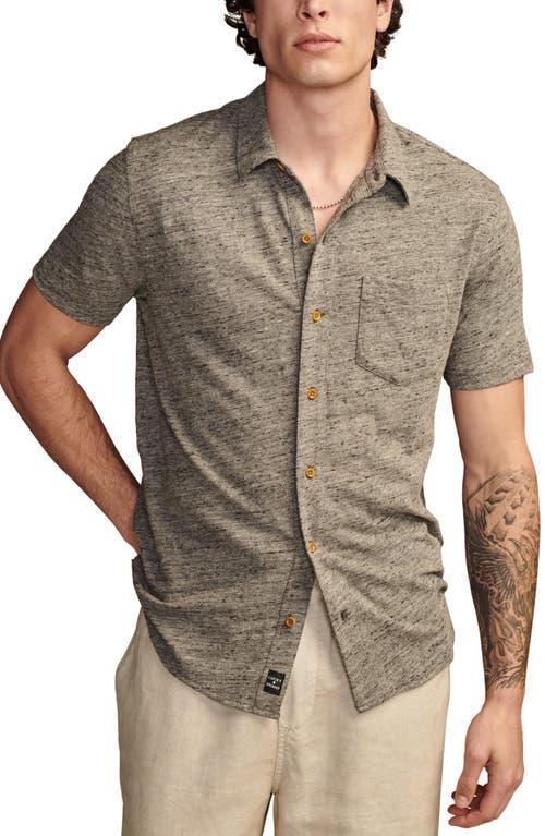 Lucky Brand Linen Short Sleeve Button Up Shirt (Red Violet) Men's Short Sleeve Knit Product Image