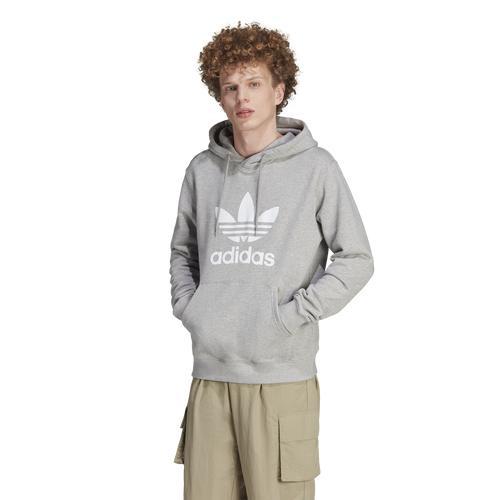 adidas Originals Mens adidas Originals Big Trefoil Pullover Hoodie - Mens White/Grey Product Image