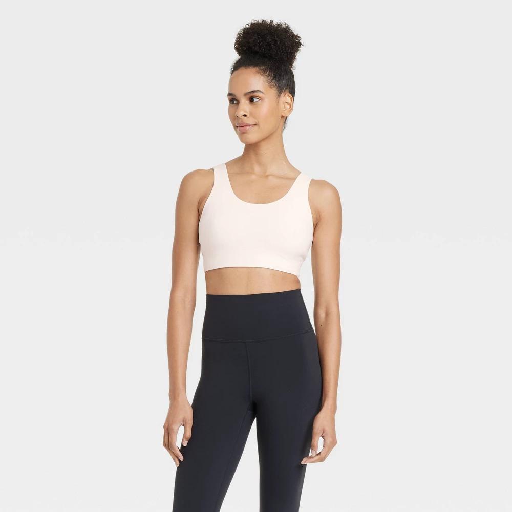 Womens Everyday Soft Medium Support Longline Sports Bra - All In Motion Cream XL Product Image