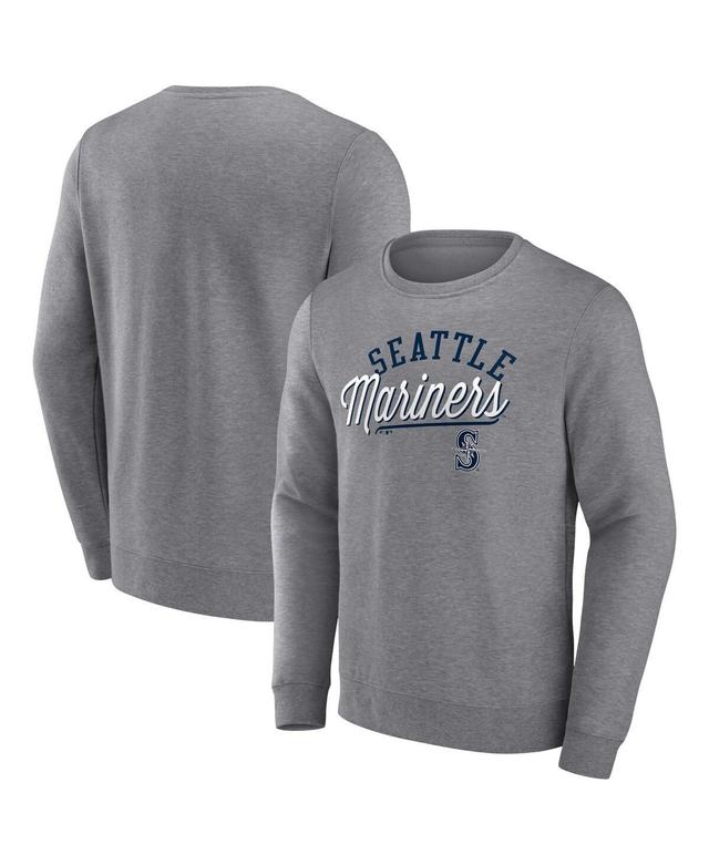 Mens Fanatics Heather Gray Seattle Mariners Simplicity Pullover Sweatshirt Product Image