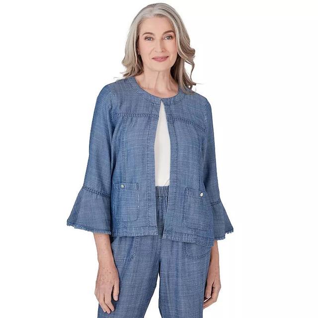 Petite Alfred Dunner Womens Chambray Jacket Product Image