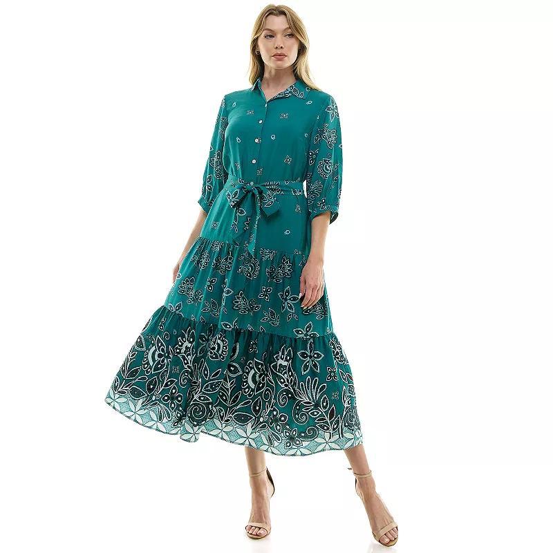 Womens Figueroa & Flower Button Front Belted Maxi Dress Product Image