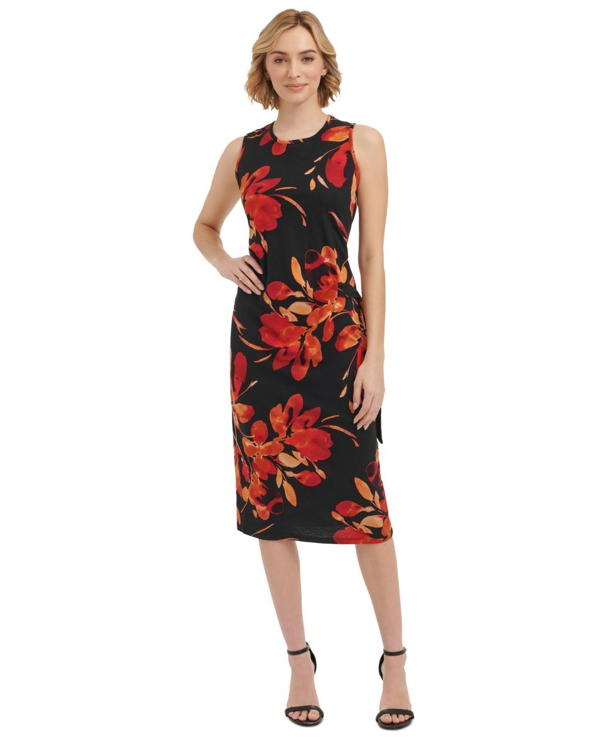 Calvin Klein Womens Sleeveless Printed Midi Dress Product Image