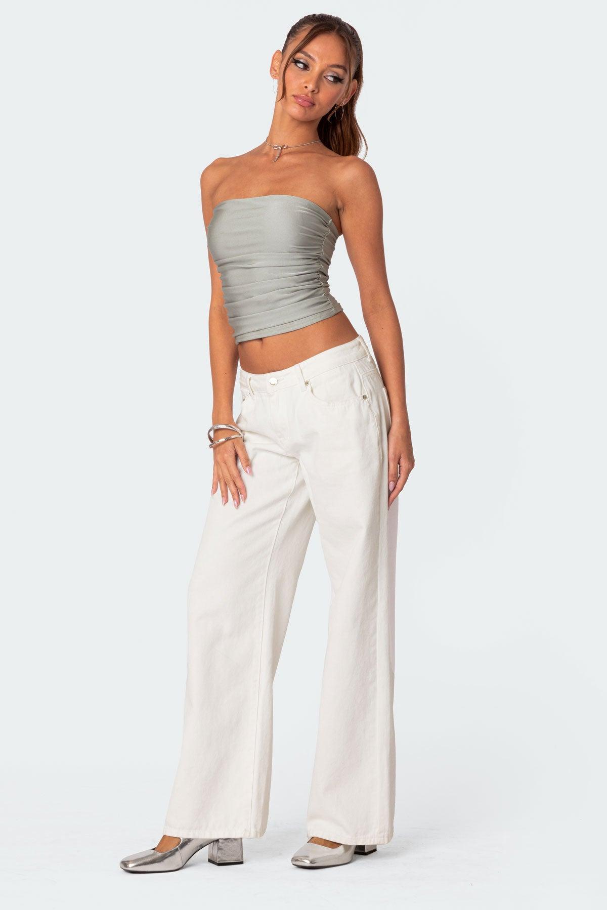 Maxeen Shiny Gathered Tube Top Product Image