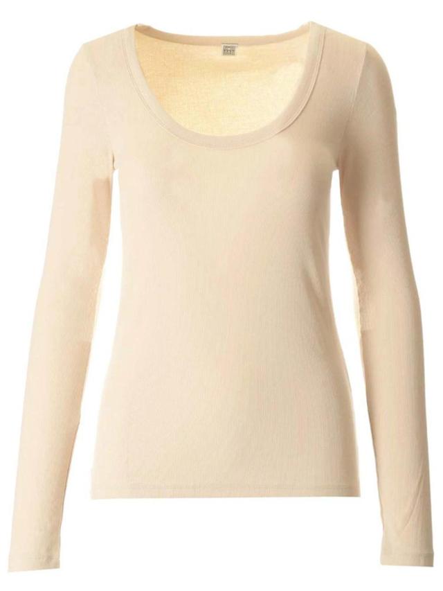 Round Neck Long In Beige Product Image