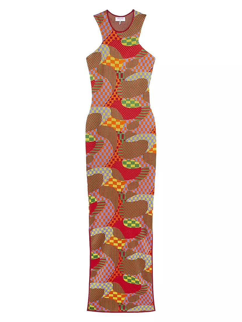 Checkered Jacquard Maxi Dress Product Image