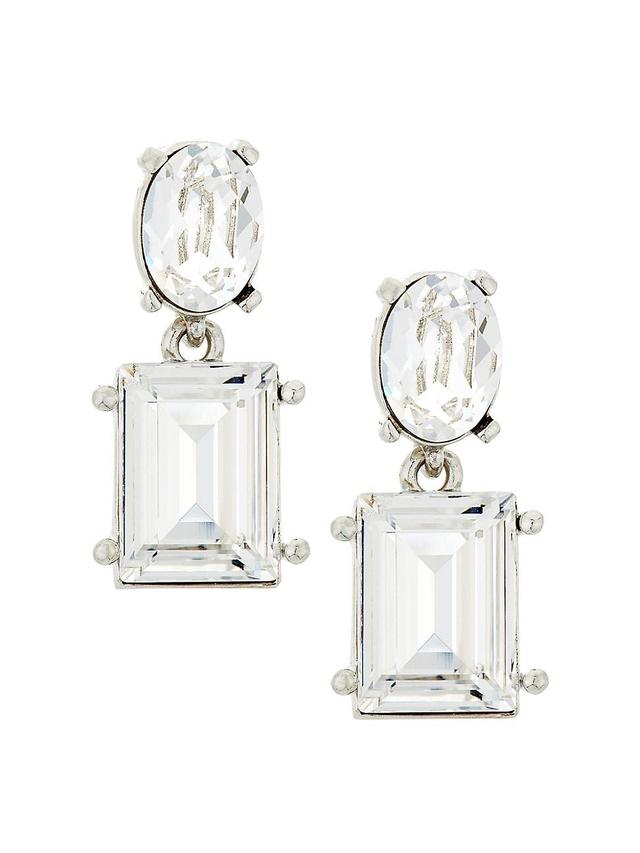 Womens Silvertone & Glass Crystal Drop Earrings Product Image