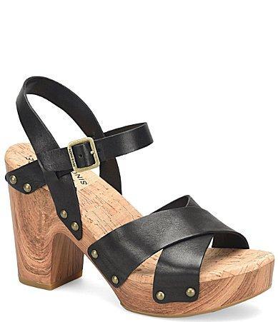 Kork-Ease Drew Leather Cross Banded Platform Sandals Product Image