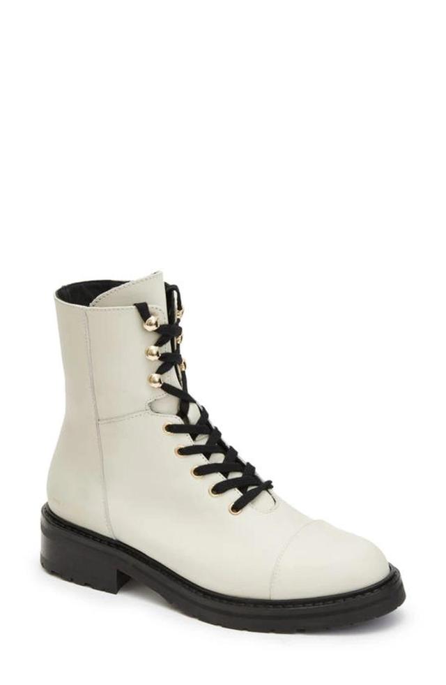 Dusty Cap Toe Combat Boot In White Product Image