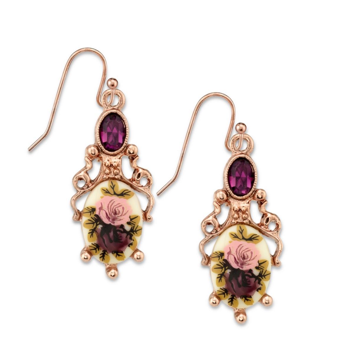 1928 Flower Drop Earrings, Womens, Multicolor Product Image