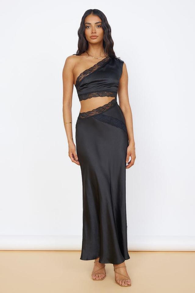 Limitless Love Satin Maxi Dress Black Product Image