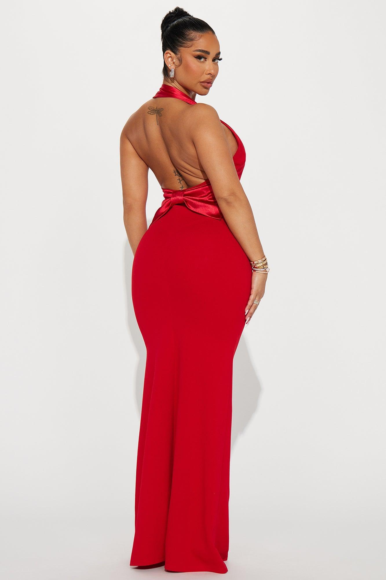 Black Tie Only Maxi Dress - Red Product Image