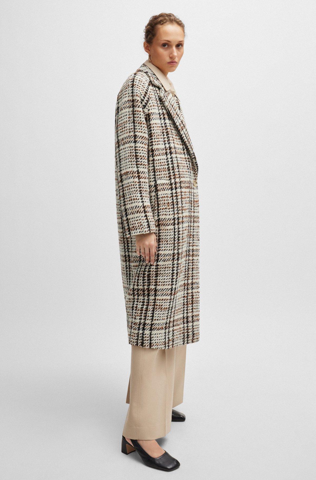 Oversize-fit coat in checked fabric with wool Product Image