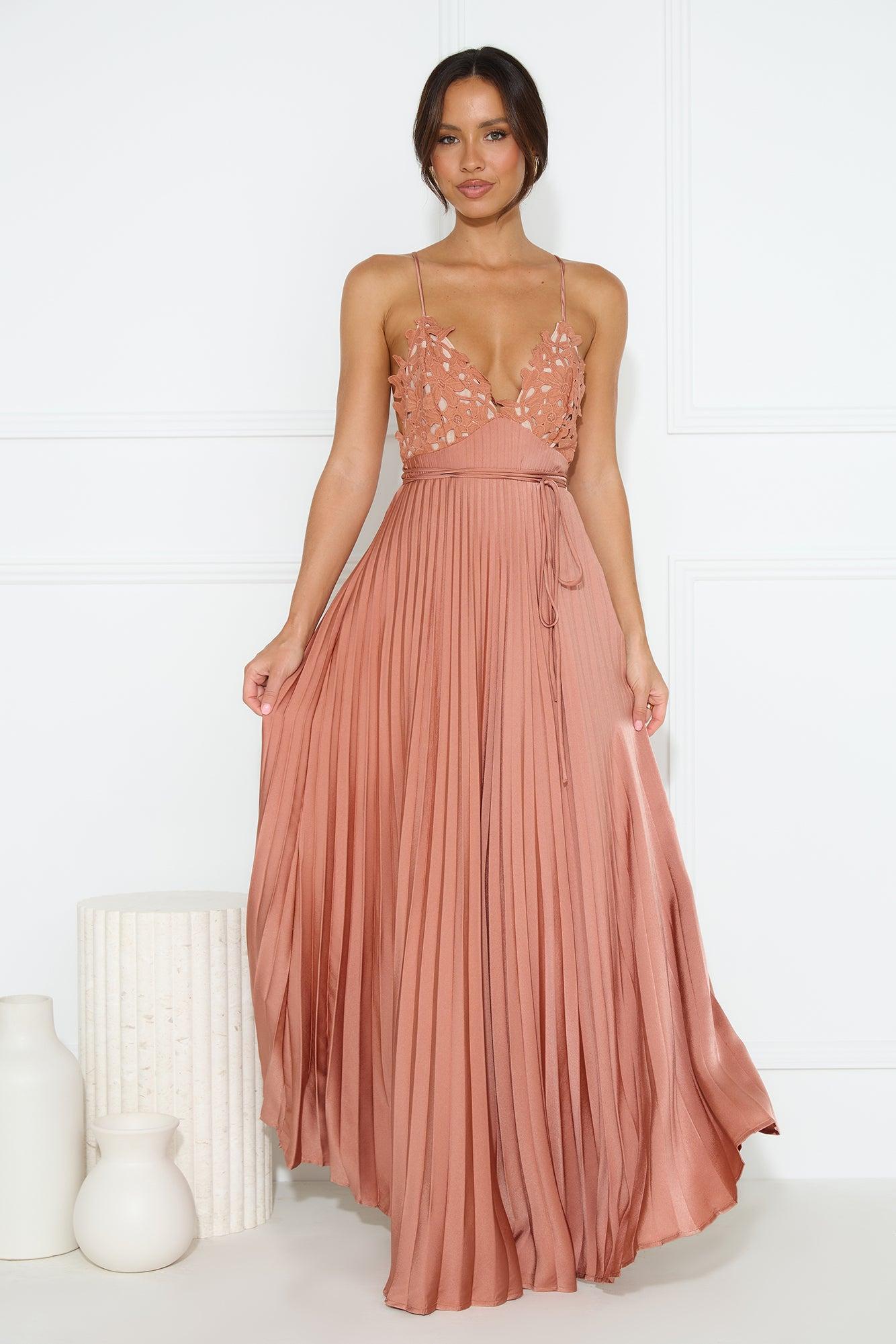 Want And Need Maxi Dress Brown Product Image