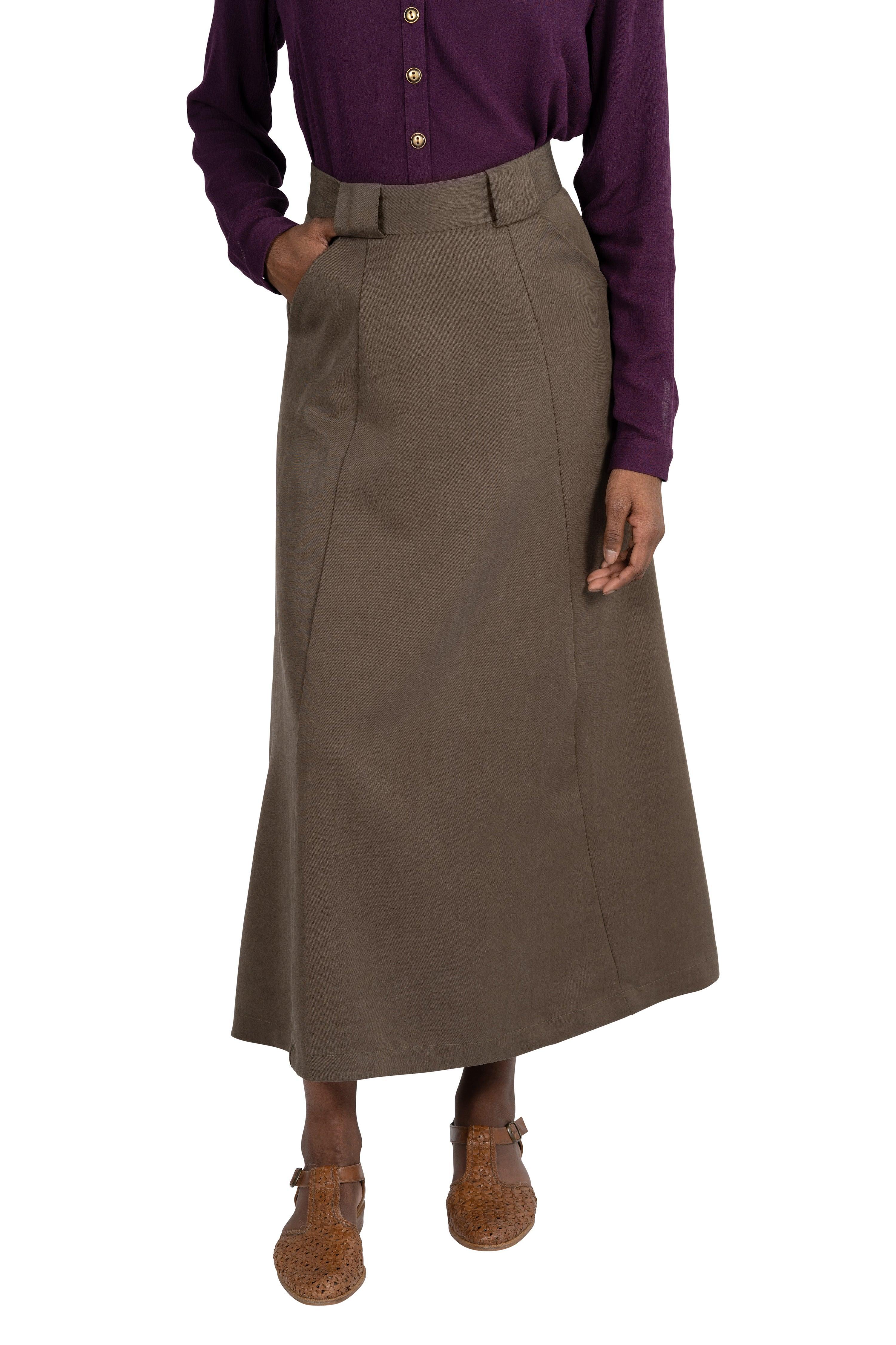 Olivia Skirt in Olive Tencel Product Image