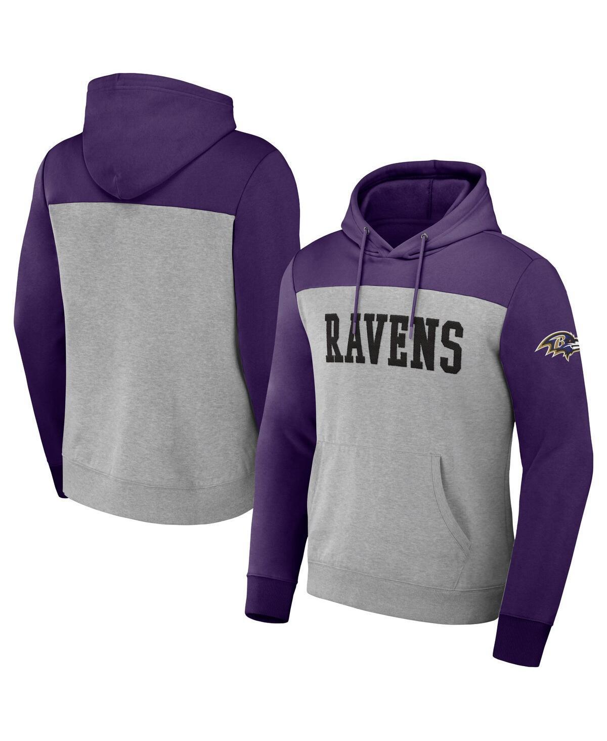 Mens Nfl x Darius Rucker Collection by Fanatics Heather Gray Baltimore Ravens Color Blocked Pullover Hoodie Product Image