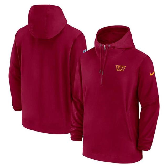 NIKE Washington Commanders Sideline Menâs  Men's Nfl 1/2-zip Hooded Jacket In Red Product Image