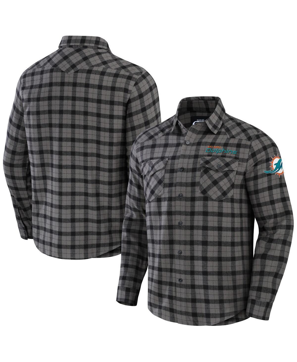 Mens NFL x Darius Rucker Collection by Fanatics Gray Green Bay Packers Flannel Long Sleeve Button-Up Shirt Product Image