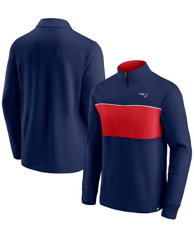 Mens Fanatics Branded Royal/Red Buffalo Bills Block Party Quarter-Zip Jacket Product Image