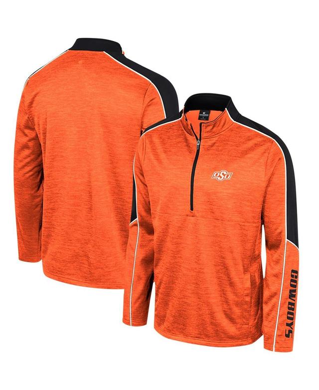 Mens Colosseum Orange Oklahoma State Cowboys Marled Half-Zip Jacket Product Image