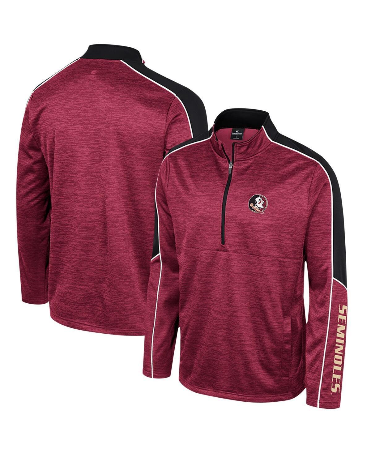 Mens Colosseum Garnet Florida State Seminoles Marled Half-Zip Jacket Product Image