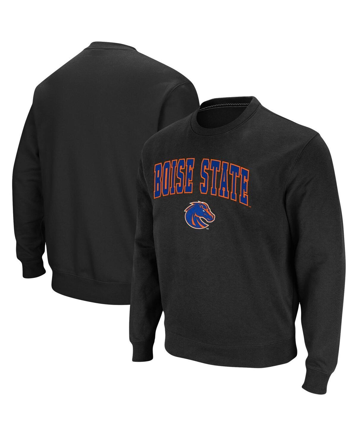 Mens Colosseum Black Boise State Broncos Arch & Logo Tackle Twill Pullover Sweatshirt Product Image