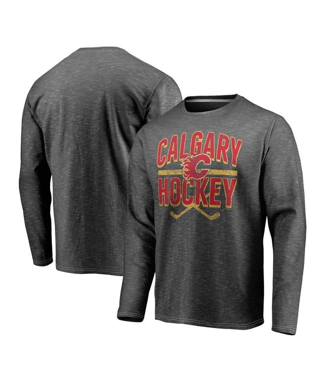 Mens Fanatics Branded Gray Calgary Flames Iced Out Long Sleeve T-Shirt Product Image