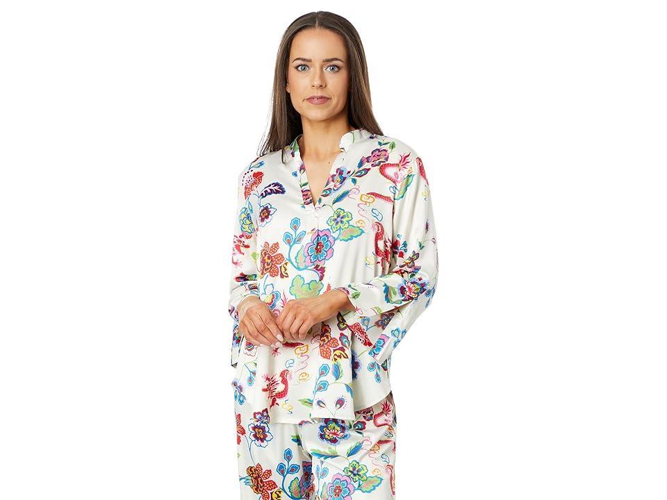 N by Natori Fleur Dragon Pullover Madarin PJ Set (Oatmeal ) Women's Pajama Sets Product Image