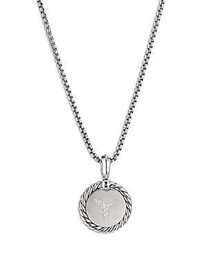 Womens Initial Charm with Pav Diamonds Product Image