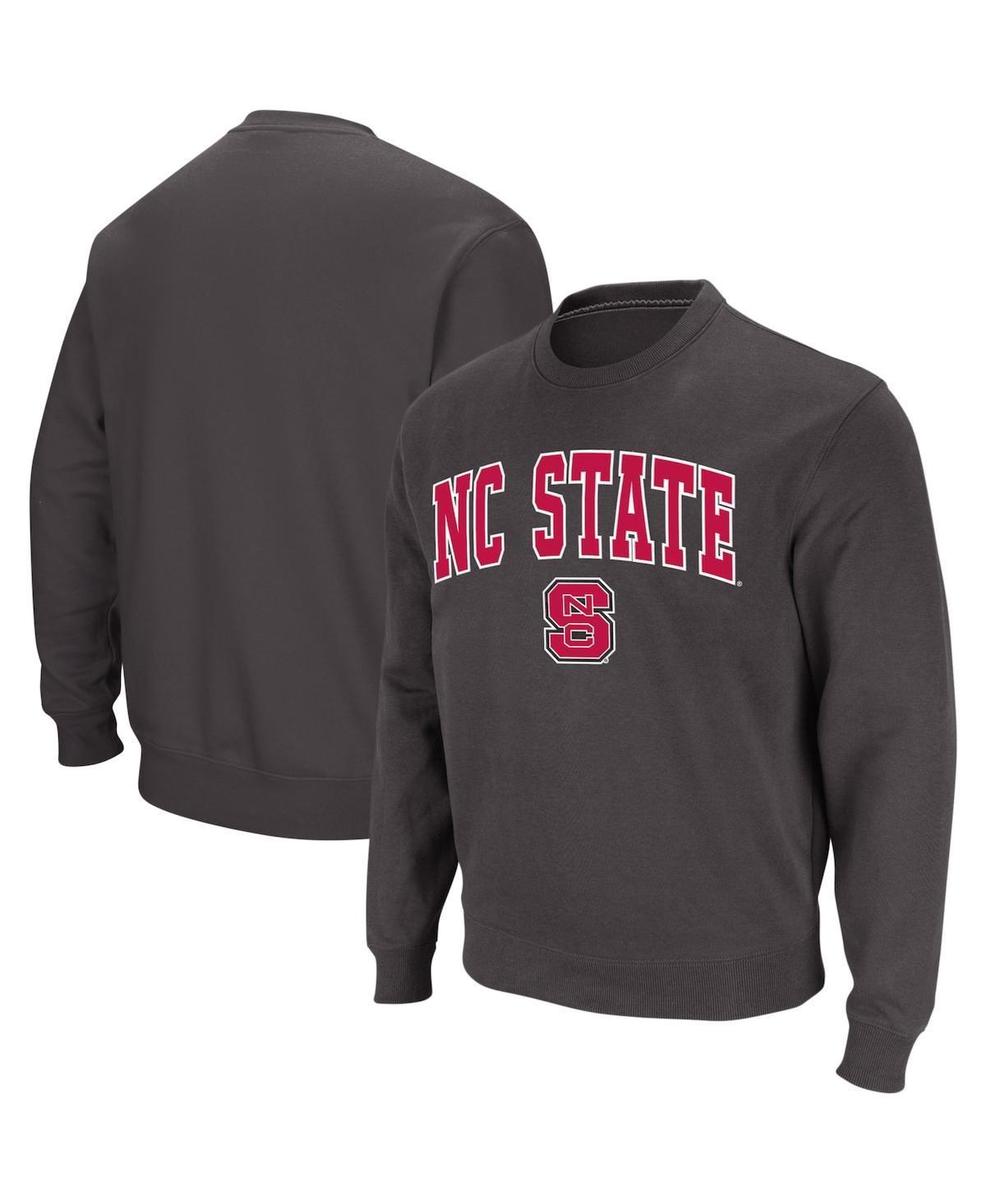 Mens Colosseum Charcoal NC State Wolfpack Arch & Logo Crew Neck Sweatshirt Product Image