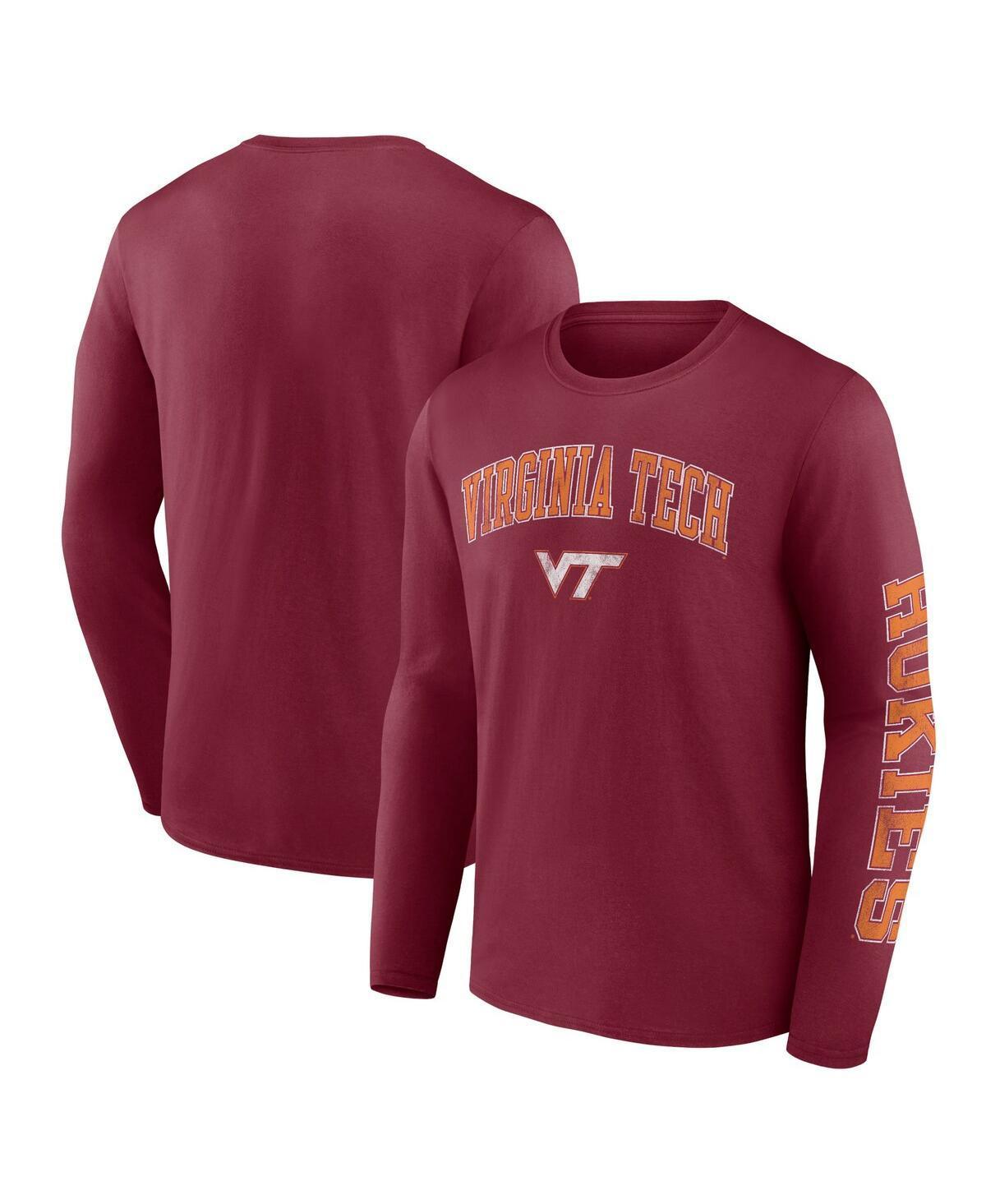 Mens Fanatics Maroon Virginia Tech Hokies Distressed Arch Over Logo 2.0 Long Sleeve T-shirt Product Image