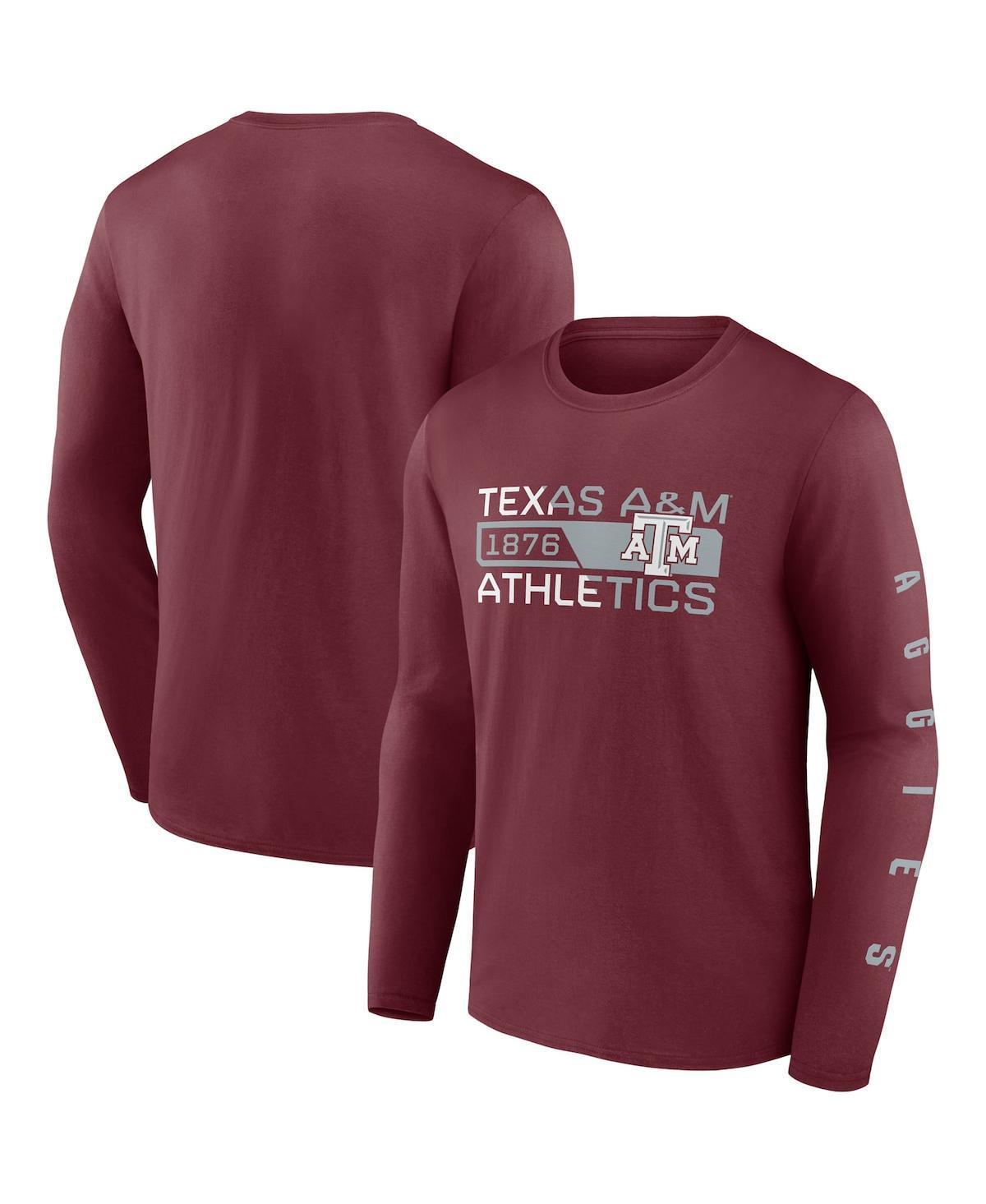 Mens Fanatics Branded Maroon Texas A&M Aggies Broad Jump 2-Hit Long Sleeve T-Shirt Product Image