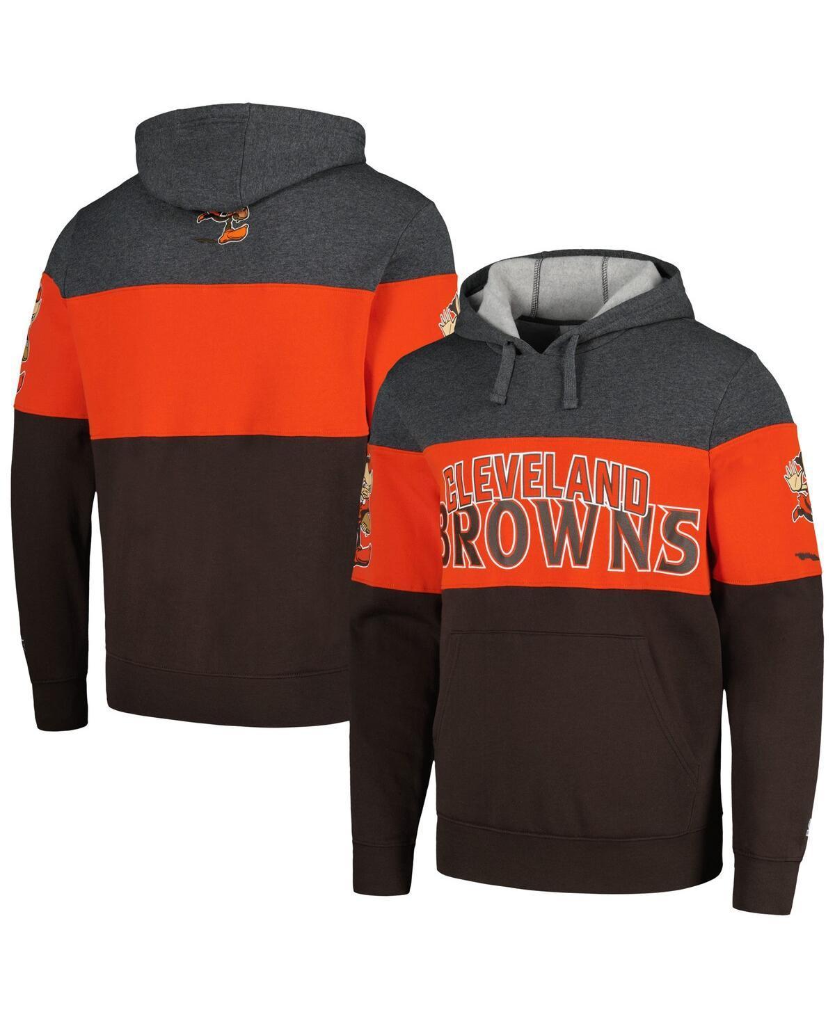 Mens Starter Brown/Orange Cleveland Browns Extreme Pullover Hoodie Product Image