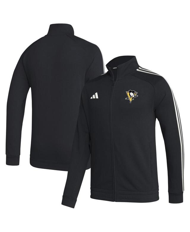 Mens adidas Black Boston Bruins Raglan Full-Zip Track Jacket Product Image