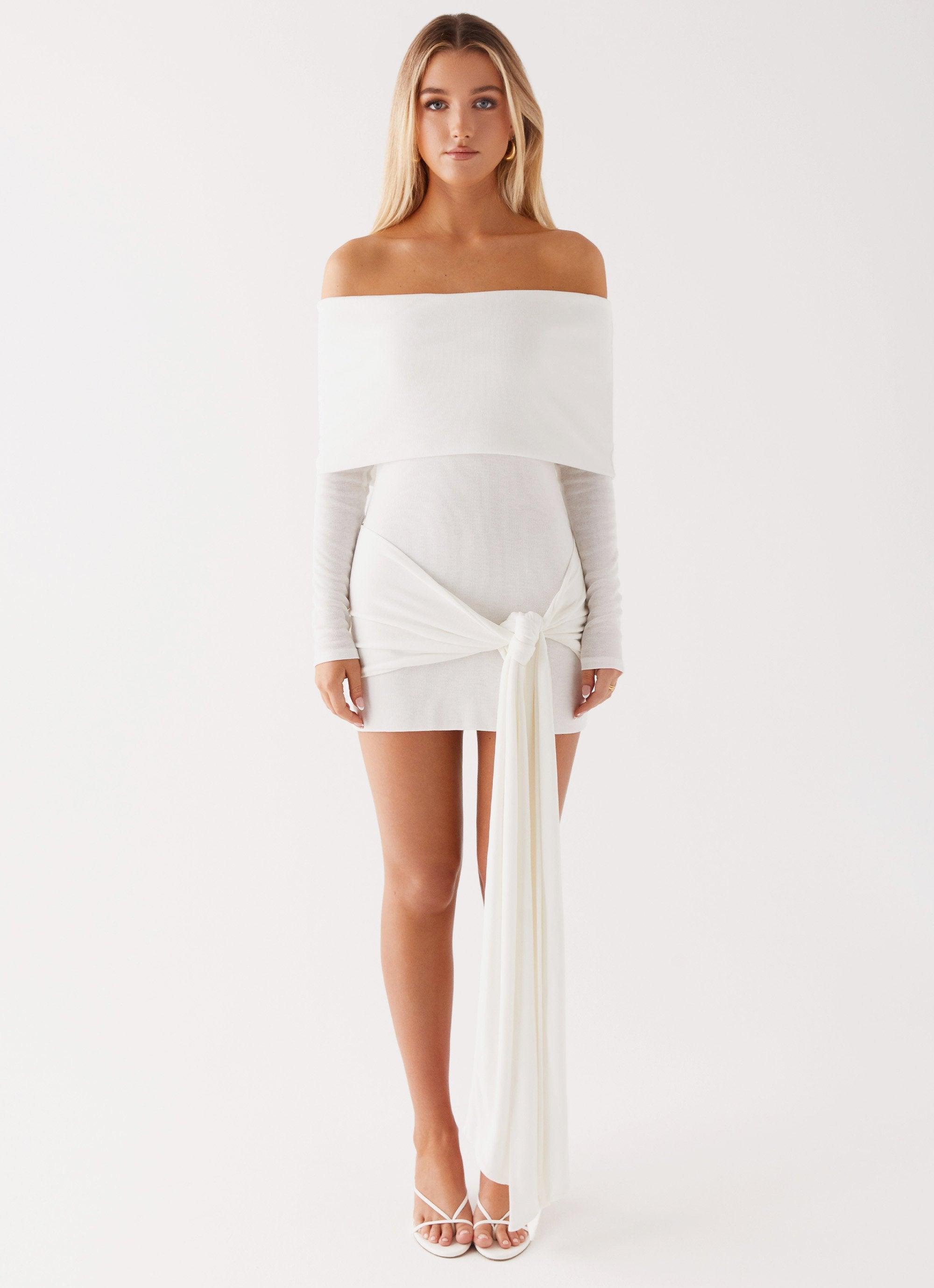 Ingrid Wrap Mini Dress - Ivory Product Image