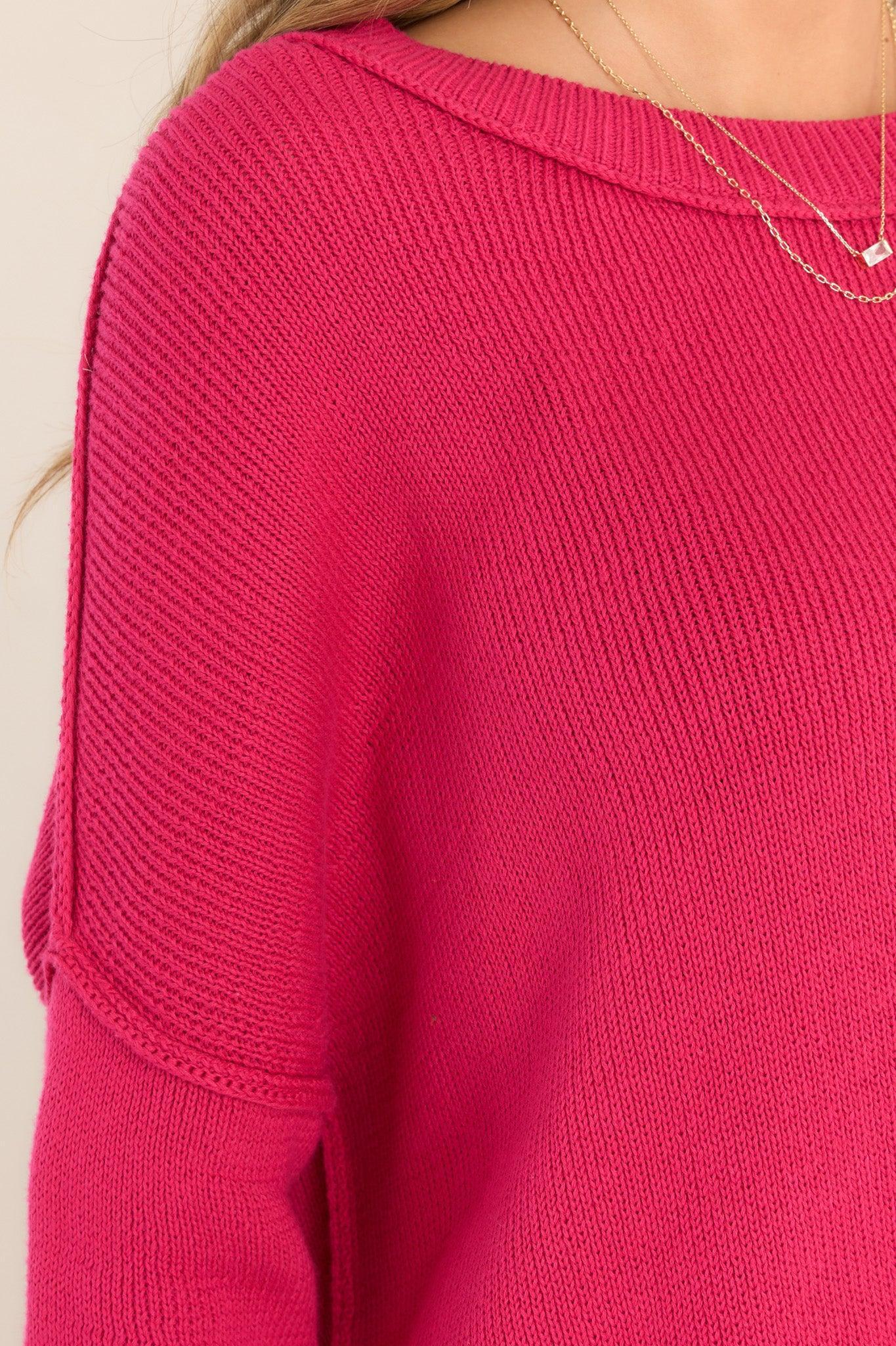 Giving Cheers Hot Pink Cotton Sweater Product Image