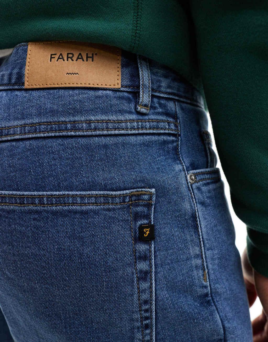 Farah Elm slim jeans in worn rinse Product Image