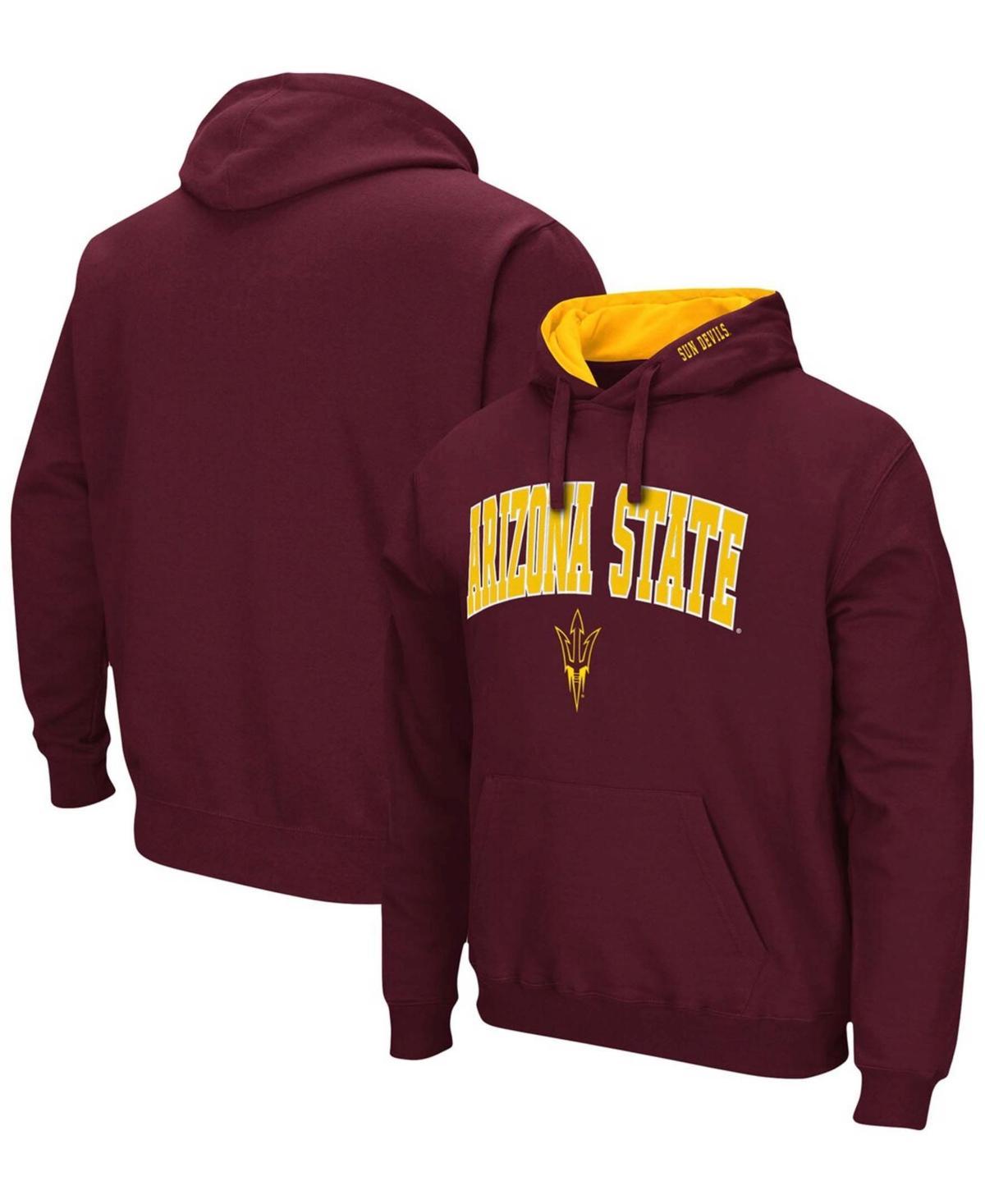 Mens Colosseum Maroon Arizona State Sun Devils Arch & Logo 3.0 Pullover Hoodie Red Product Image