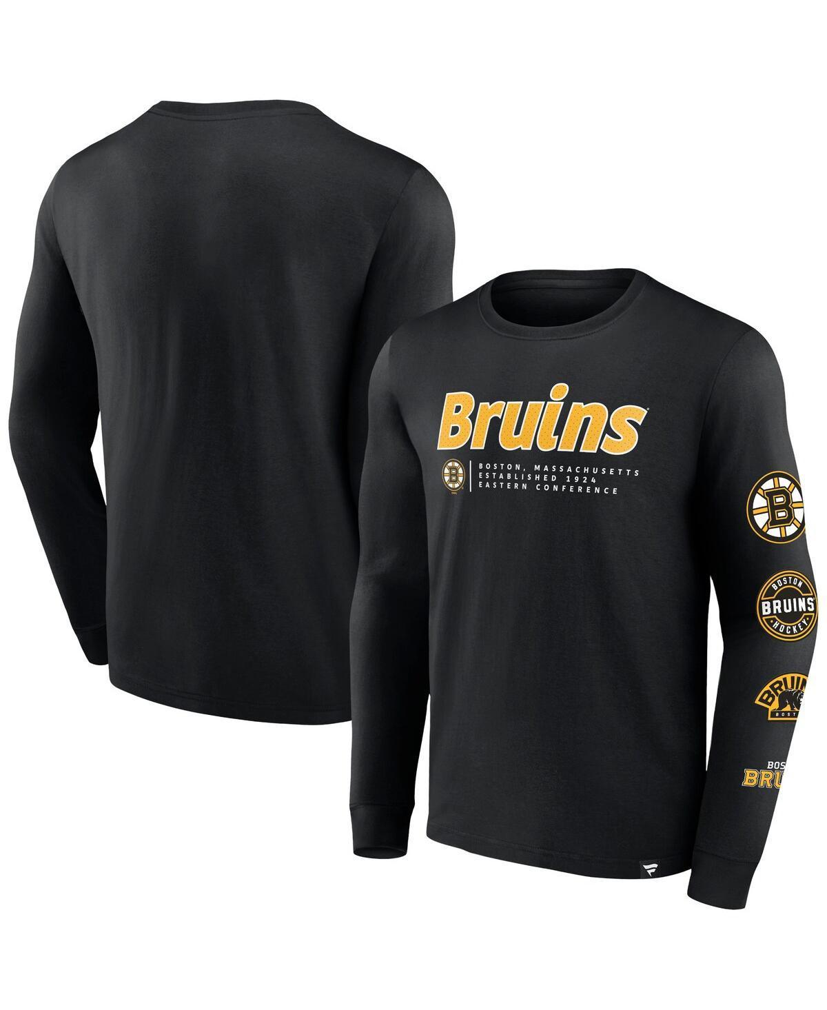 Mens Fanatics Branded Boston Bruins Strike the Goal Long Sleeve T-Shirt Product Image