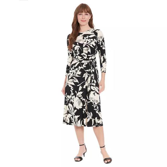 Womens London Times Floral Side Tie Fit & Flare Dress Product Image