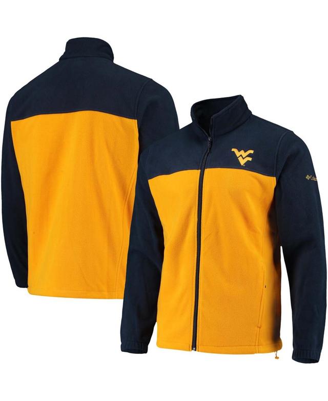 Mens Navy, Gold-Tone West Virginia Mountaineers Flanker Iii Fleece Team Full-Zip Jacket Product Image