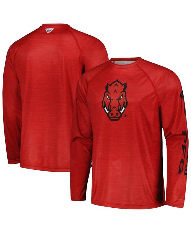 Mens Columbia Cardinal Arkansas Razorbacks Pfg Terminal Tackle Omni-Shade Raglan Long Sleeve T-shirt Product Image