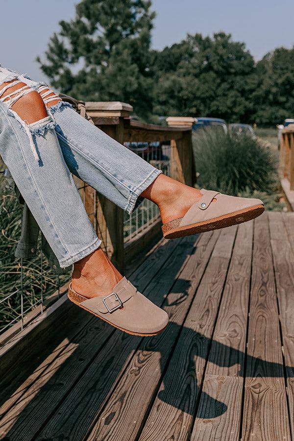 The Carolina Nubuck Clog In Warm Taupe Product Image